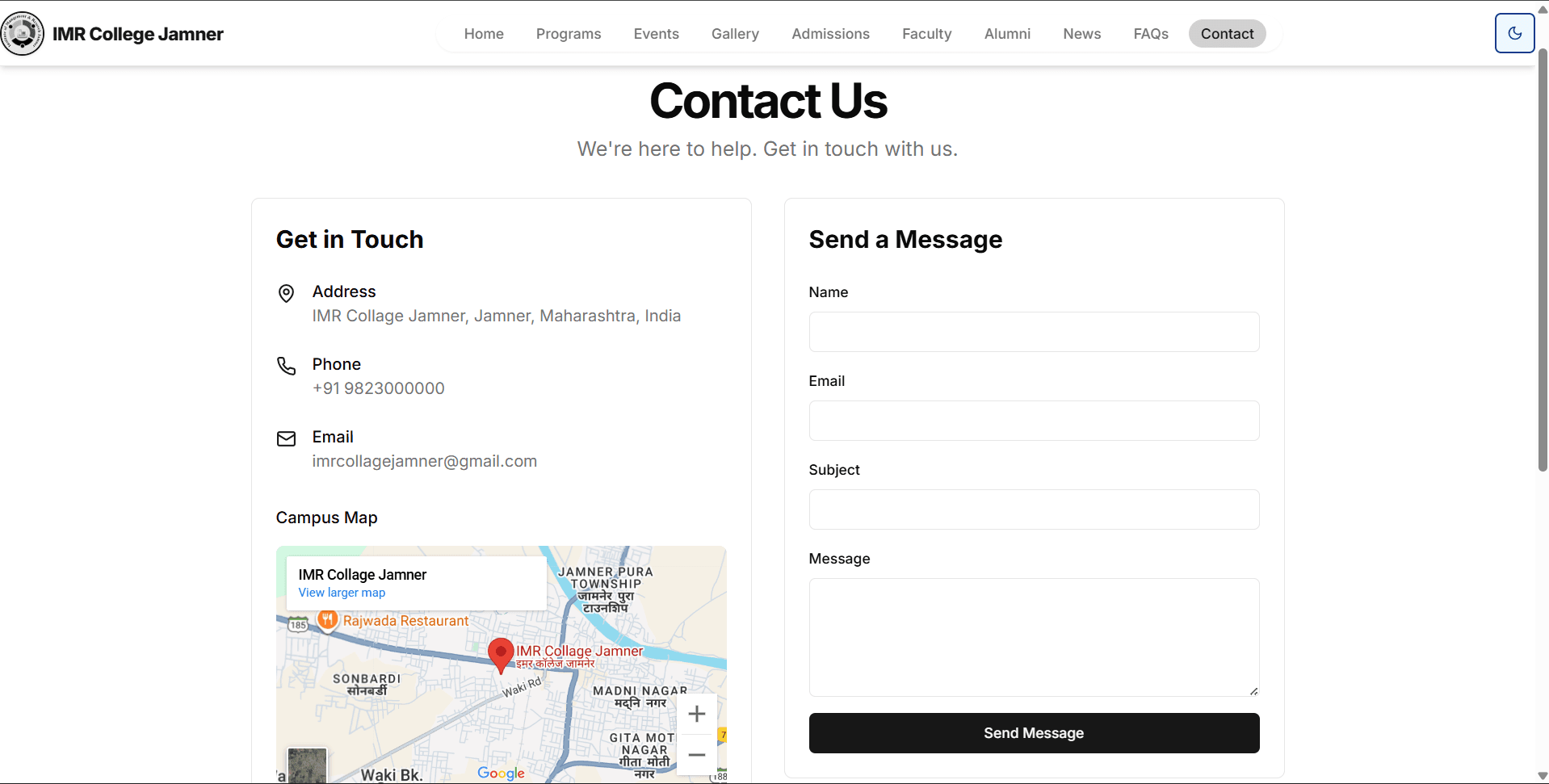 College Website screenshot 4