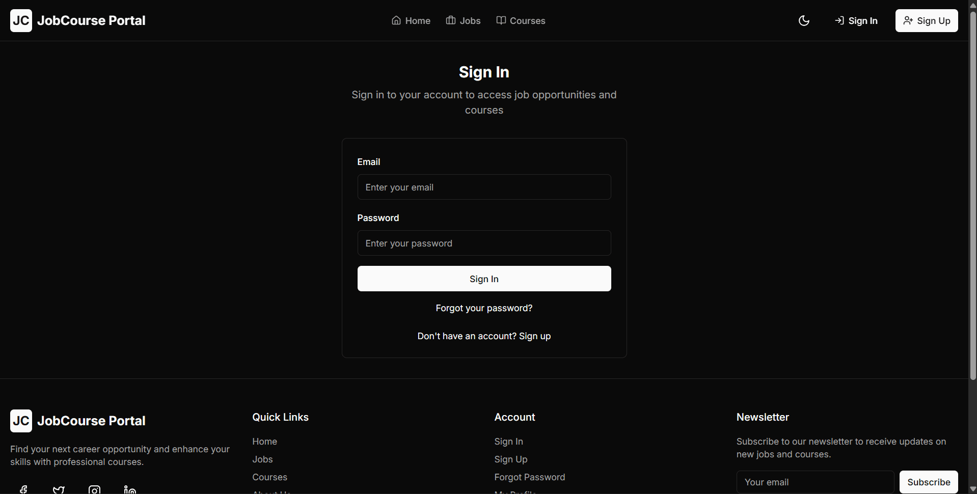 Job Course Portal